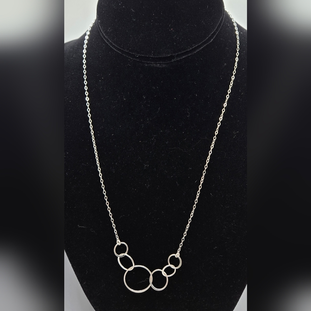 EFY Sterling Necklace Six Circles=Decades 60th Birthday Lobster Claw Clasp